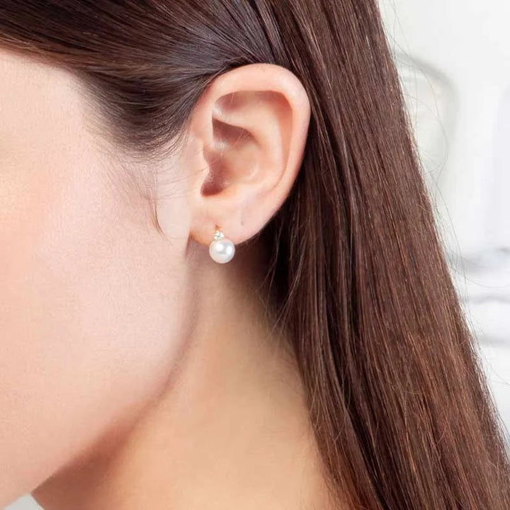 ORIGIN COLLECTION Akoya Pearl 18K Yellow Gold Diamond Stud Earrings ORIGIN COLLECTION Akoya Pearl 18K Yellow Gold Diamond Stud Earrings ORIGIN COLLECTION