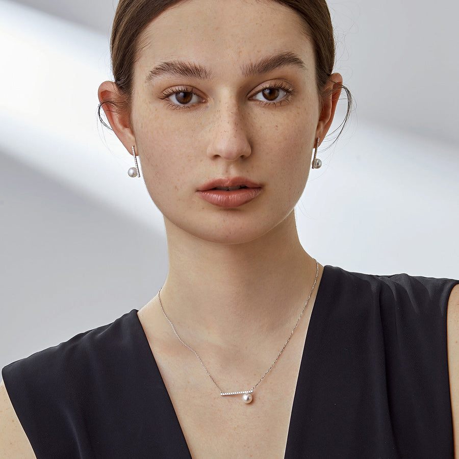 ALARA | Akoya Pearl and Diamond Halo Studs in Yellow Gold (0.38ct tw.)