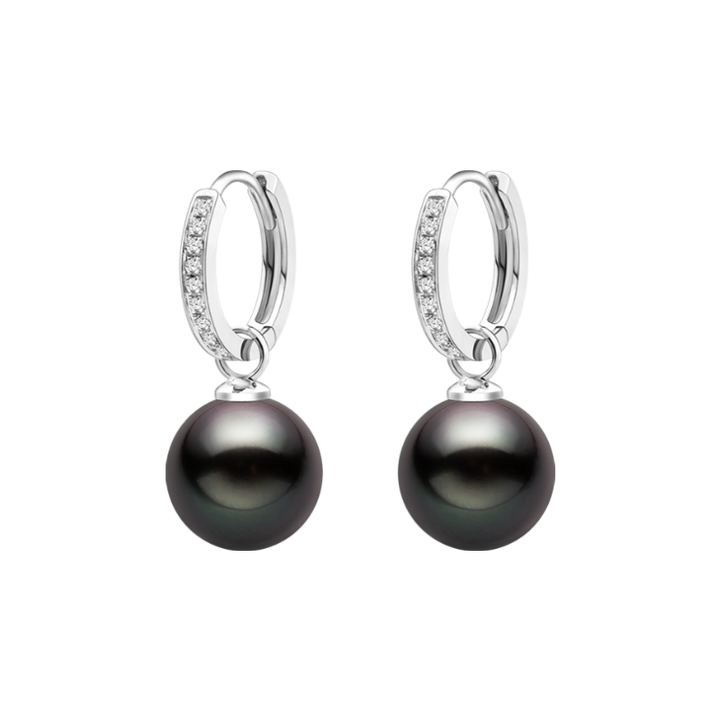 Tahitian Pearl 18K Gold Diamond Grace Earrings