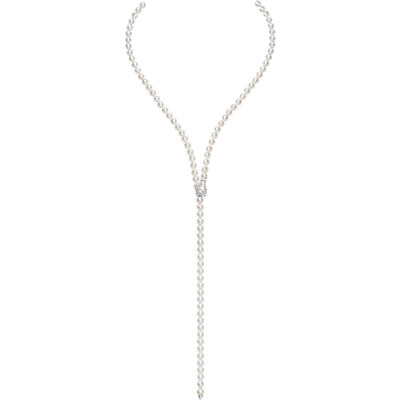 Akoya Pearl 18K White Gold Noble Design Pearl Beaded Necklace