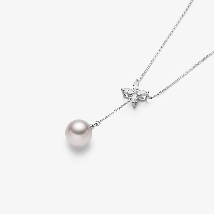 Akoya Pearl necklace Pearl Jewelry 18K White Gold Pendant Diamonds