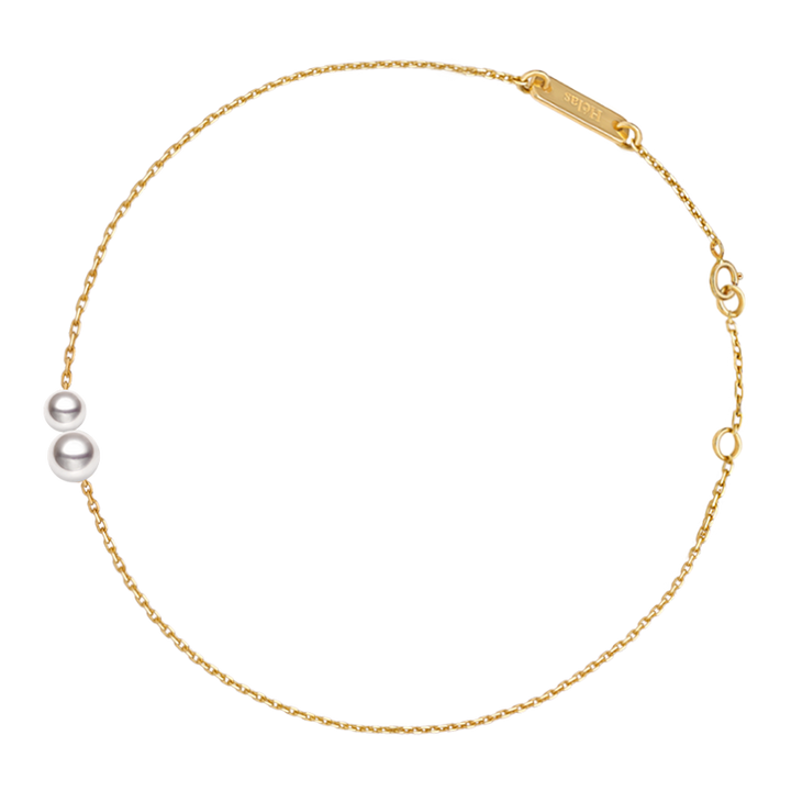 Akoya Pearl 18K Gold Contrast Design Bracelet