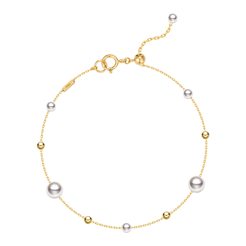 Akoya Pearl 18K Gold Baby's Breath Bracelet