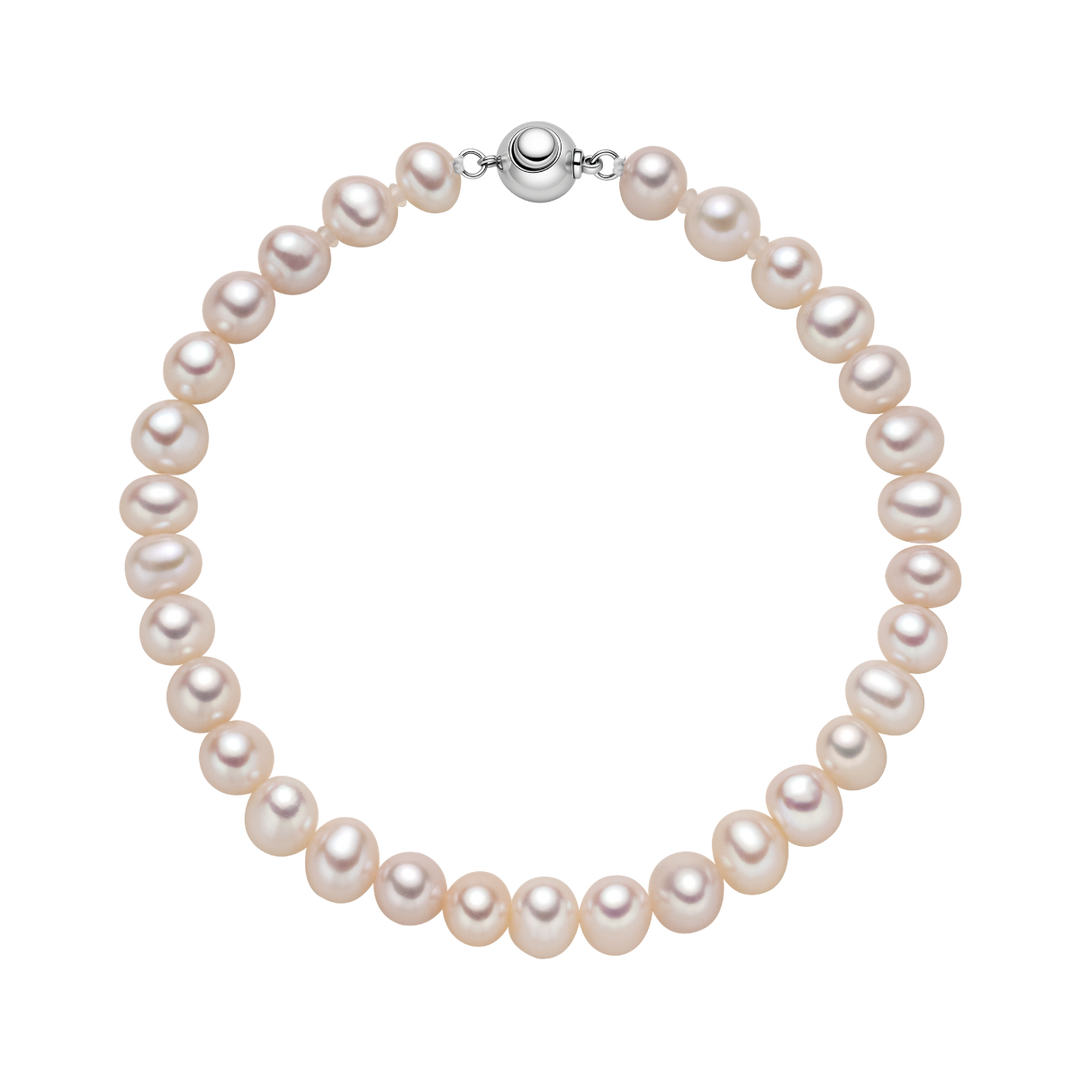 Freshwater Pearl 925 Sterling Silver Ball Clasp Versatile Bracelet