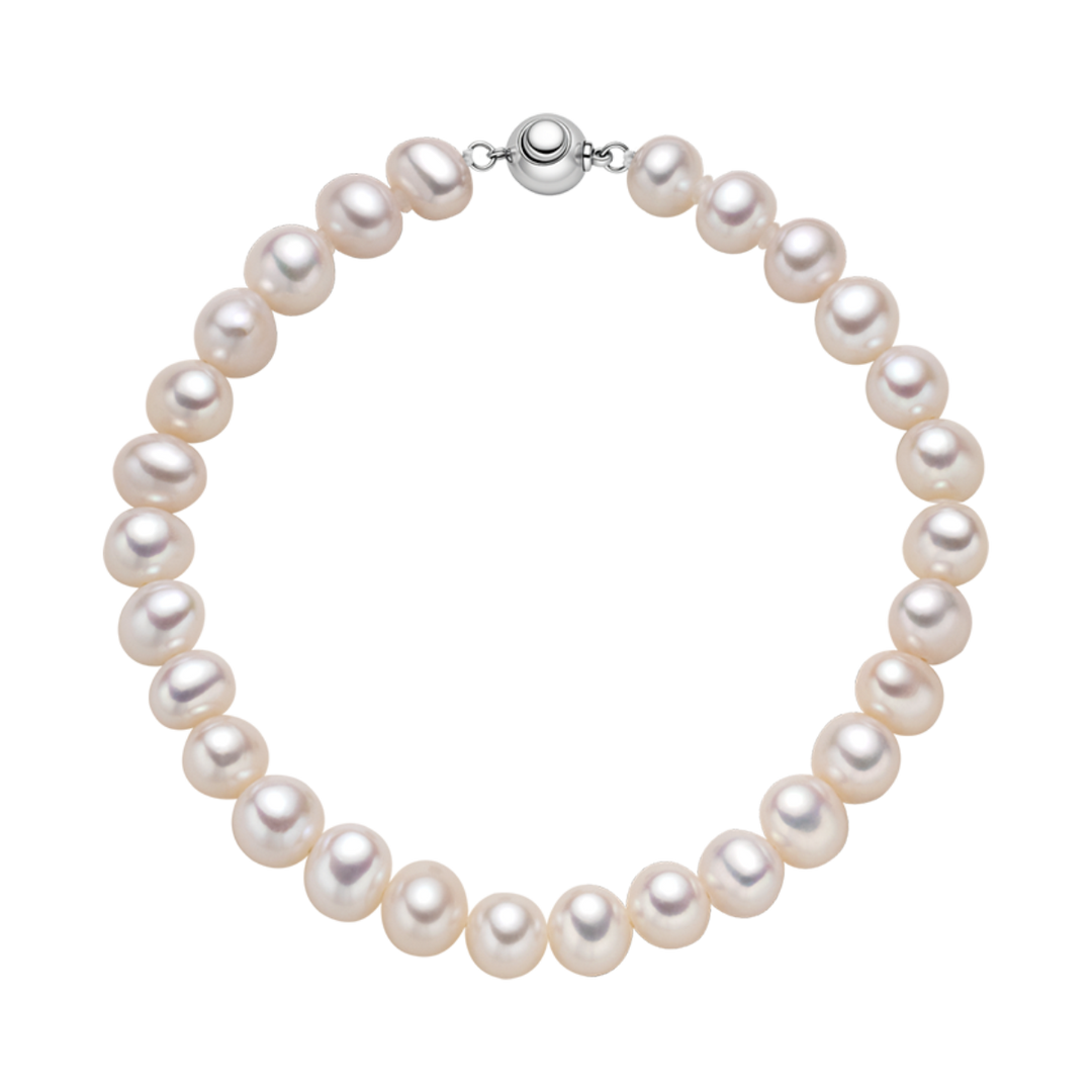 Freshwater Pearl 925 Sterling Silver Ball Clasp Versatile Bracelet