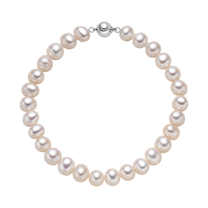 Freshwater Pearl 925 Sterling Silver Ball Clasp Versatile Bracelet