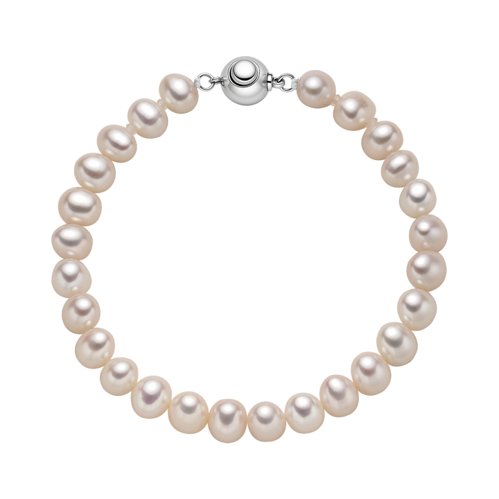 Freshwater Pearl 925 Sterling Silver Ball Clasp Versatile Bracelet