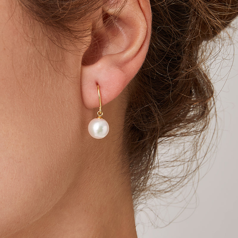 Akoya Pearl 18K Gold Classic Hook Earrings