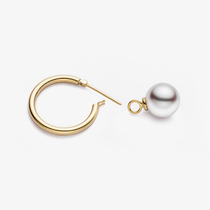 Akoya Pearl 18K Gold Convertible Hoop Earrings