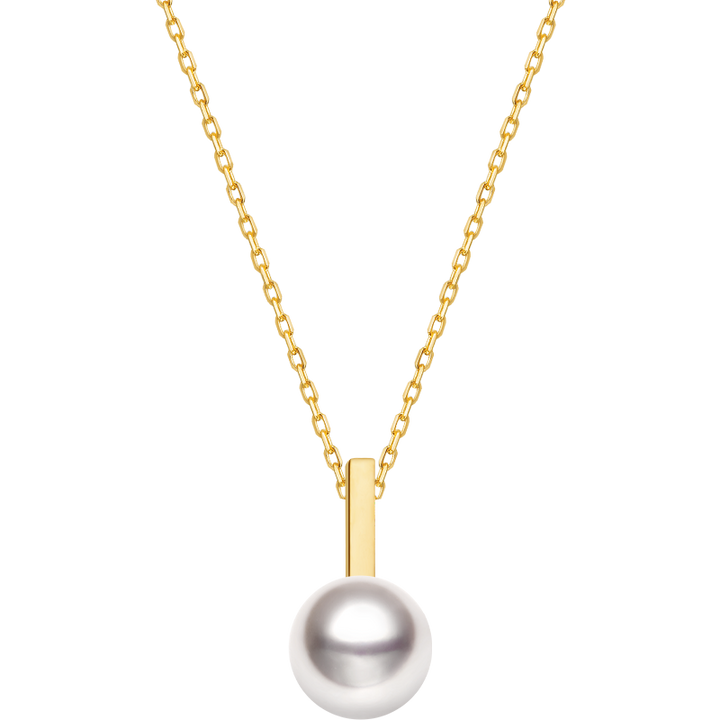 Akoya Saltwater Pearl 18K Yellow Gold Semibreve Necklace