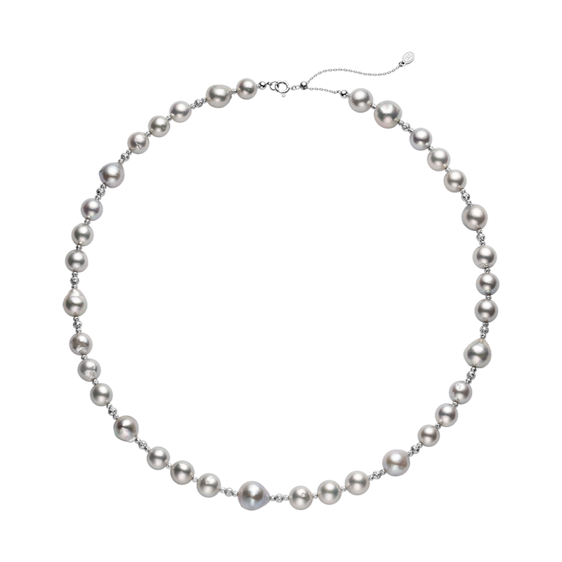 Akoya Baroque Pearl 18K White Gold Choker Necklace