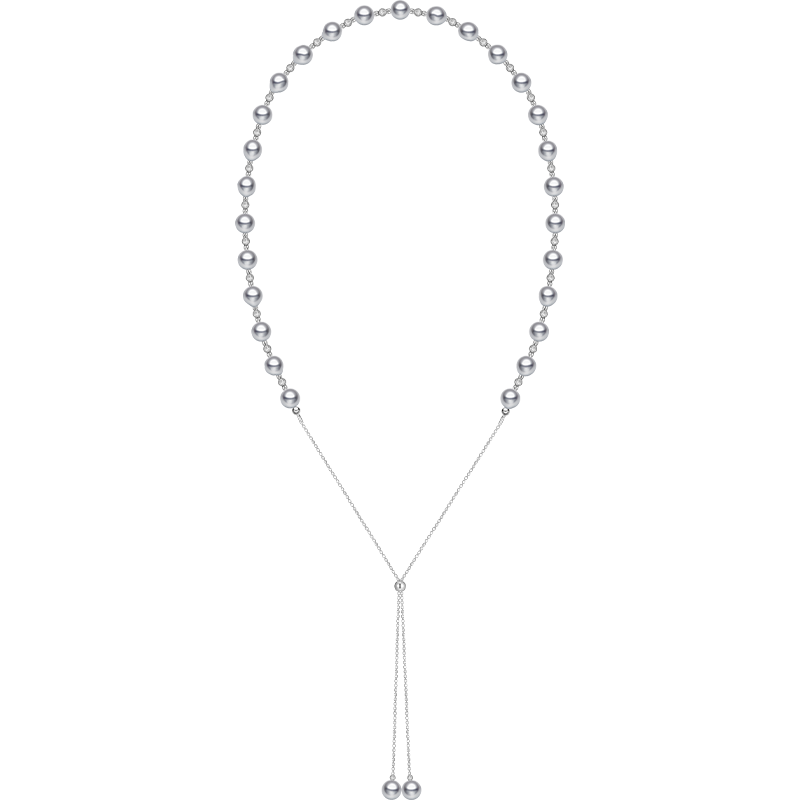 IMPERFECTION COLLECTION Akoya Baroque Pearl 18K White Gold Chain Elegant Necklace