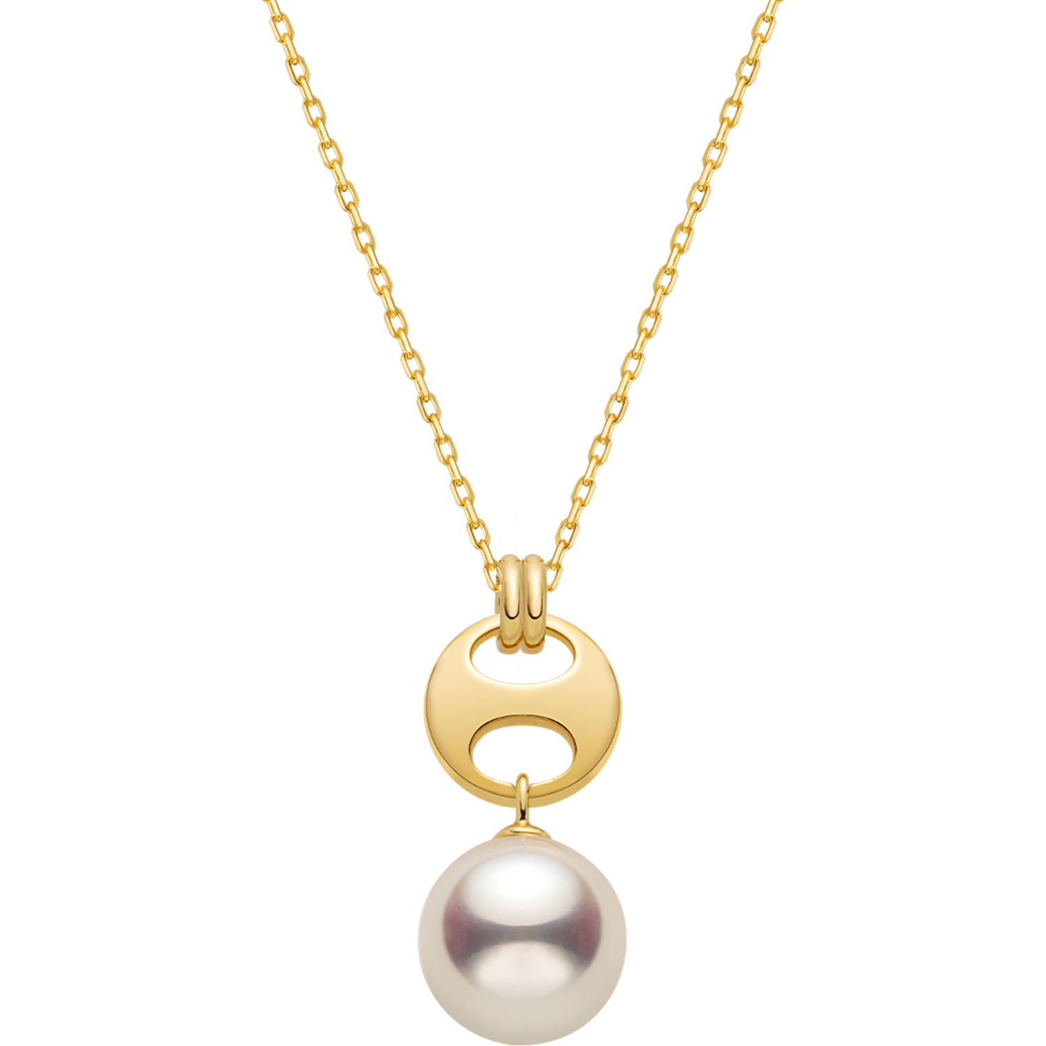 Akoya Pearl 18K Gold Imprint H Elegant Necklace