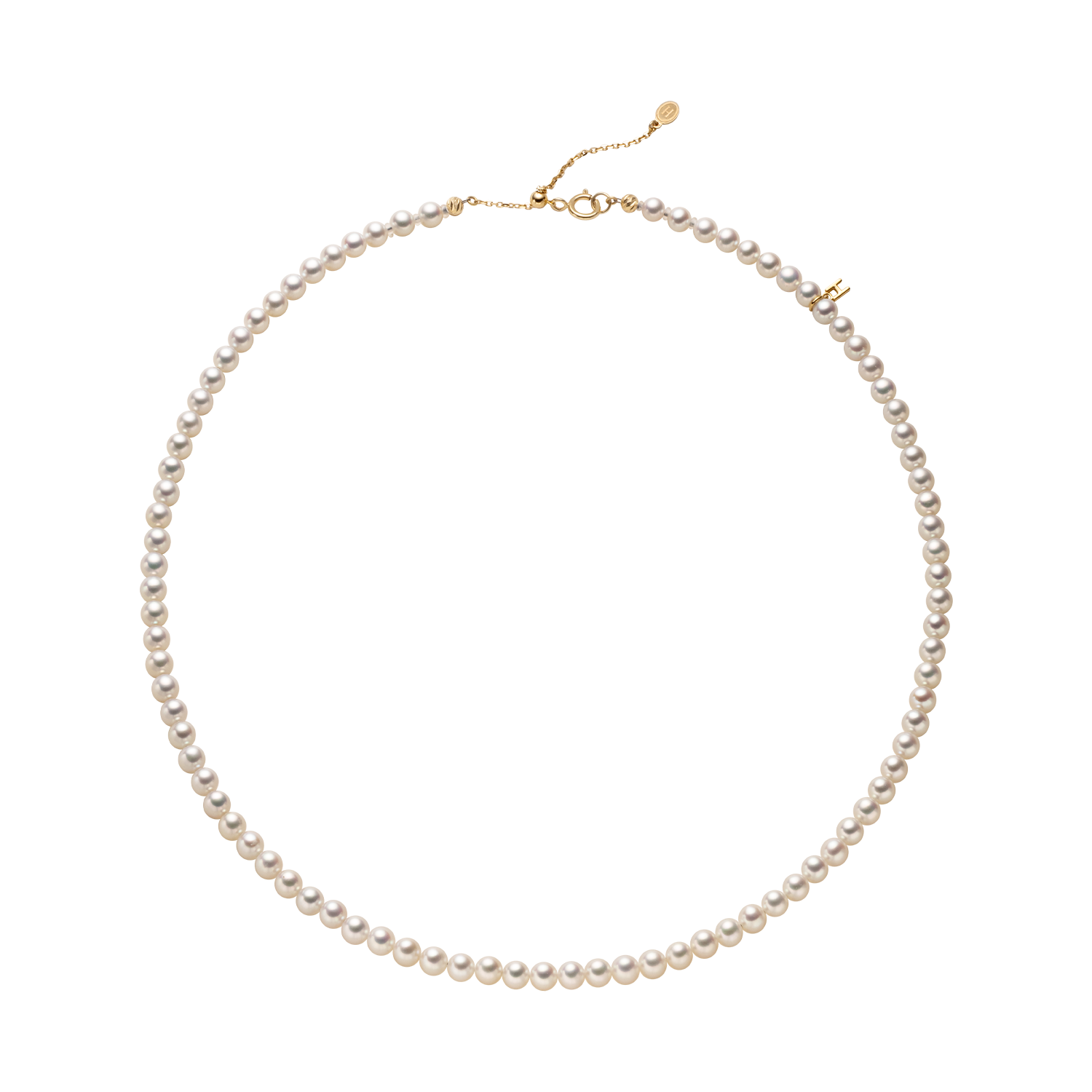 Aurora Freshwater Pearl GUILD Certificate Noble 18K Gold H Mark Strand Necklace