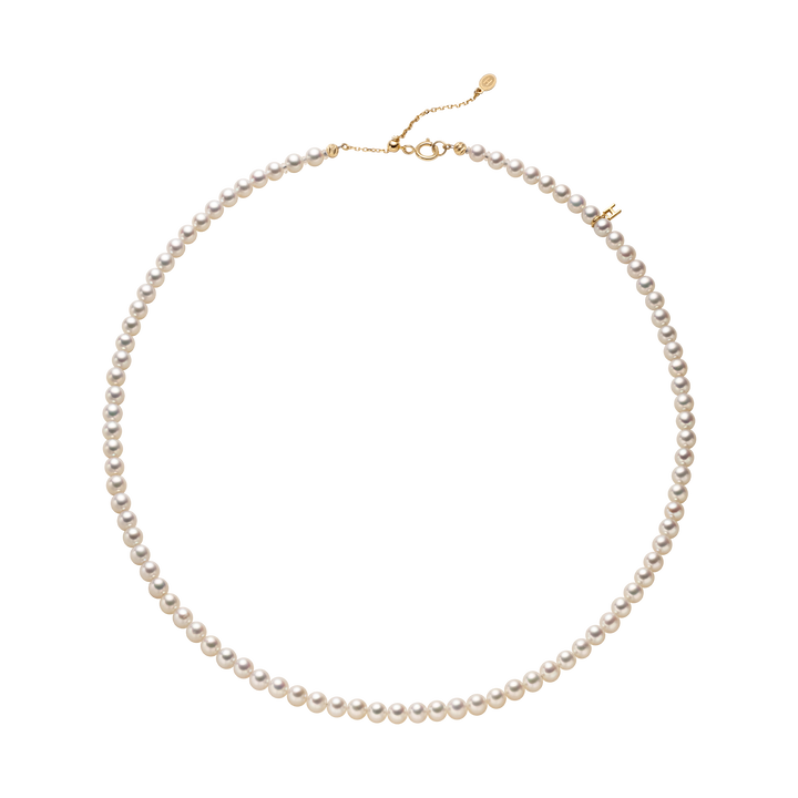 Aurora Freshwater Pearl GUILD Certificate Noble 18K Gold H Mark Strand Necklace