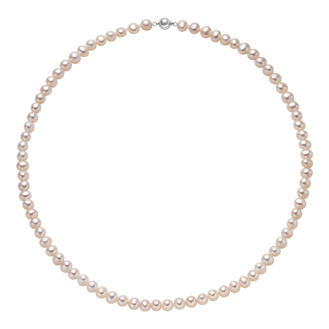 Freshwater Pearl 925 Sterling Silver Ball Clasp Versatile Necklace