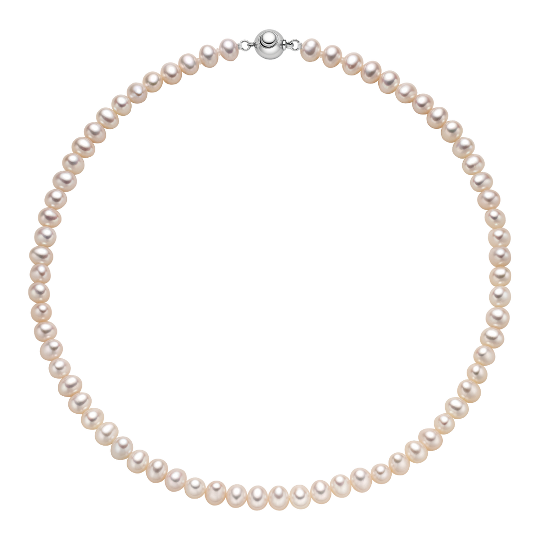Freshwater Pearl 925 Sterling Silver Ball Clasp Versatile Necklace