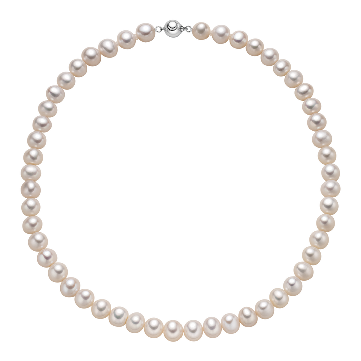 Freshwater Pearl 925 Sterling Silver Ball Clasp Versatile Necklace