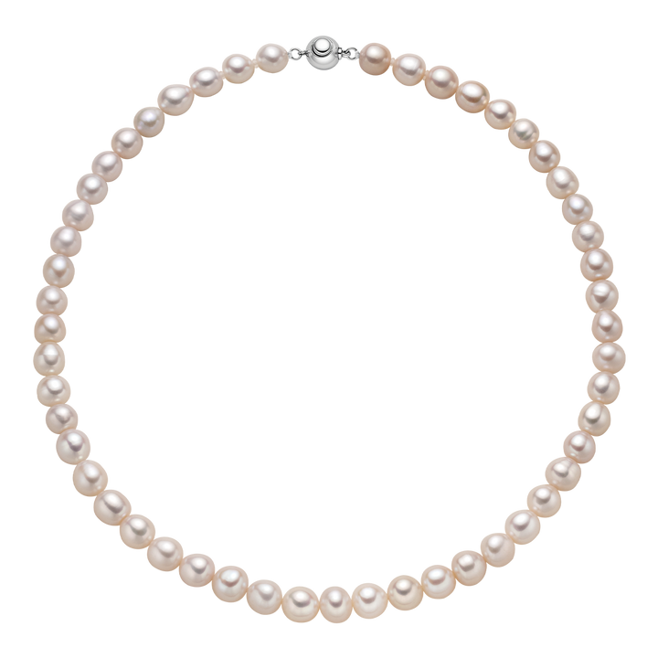 Freshwater Pearl 925 Sterling Silver Ball Clasp Versatile Necklace