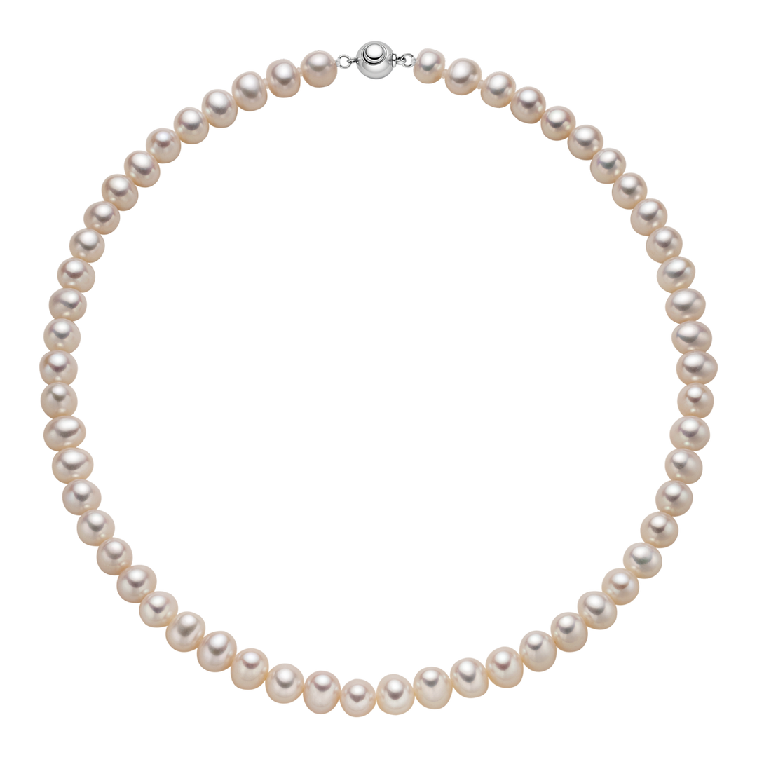 Freshwater Pearl 925 Sterling Silver Ball Clasp Versatile Necklace