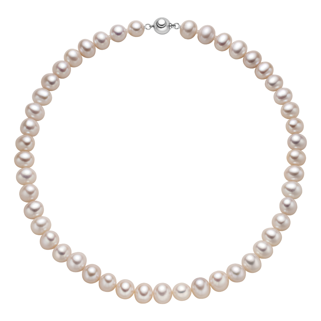 Freshwater Pearl 925 Sterling Silver Ball Clasp Versatile Necklace