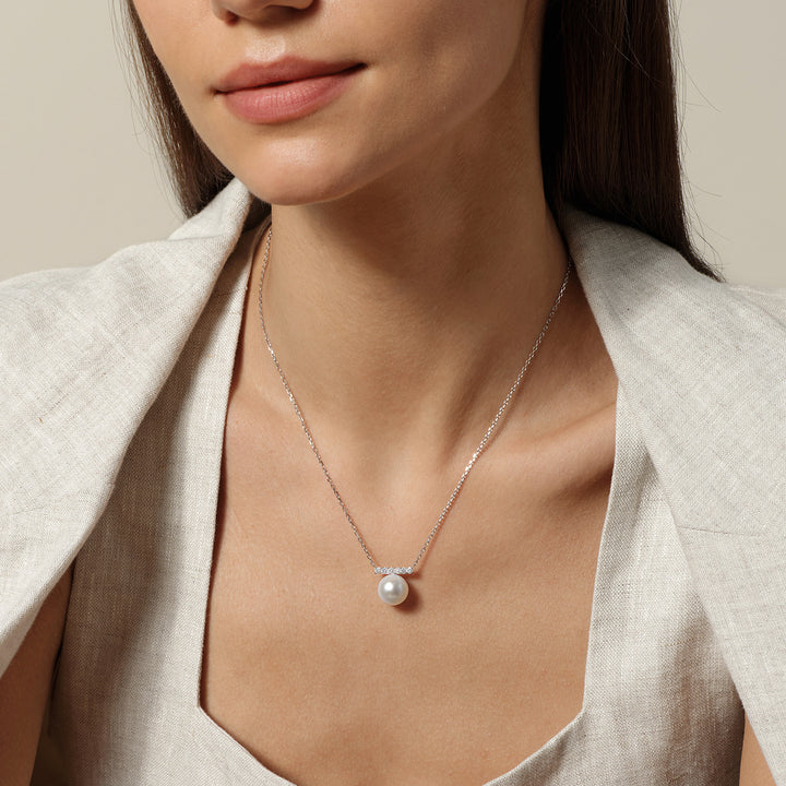 Melody Edison Pearl Pendant Necklace in 925 Sterling Silver