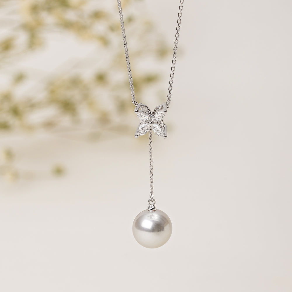 Love Grows Edison Pearl Pendant Necklace in 925 Sterling Silver