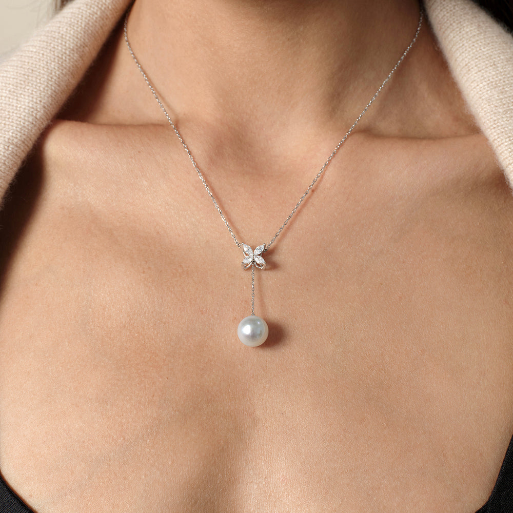 Love Grows Edison Pearl Pendant Necklace in 925 Sterling Silver