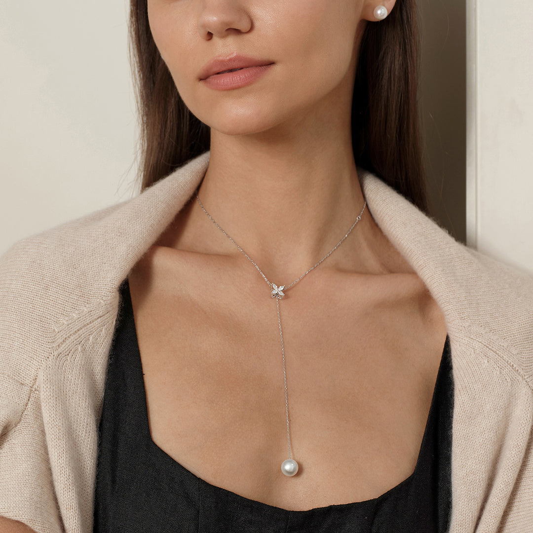 Love Grows Edison Pearl Pendant Necklace in 925 Sterling Silver