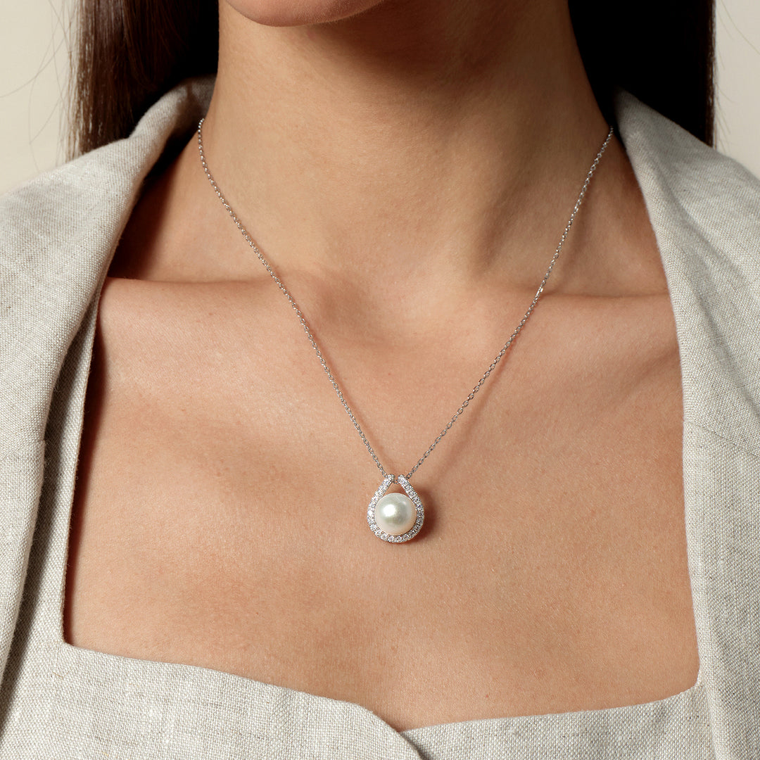 Exclusive Edison Pearl Detachable Pendant Necklace in 925 Sterling Silver