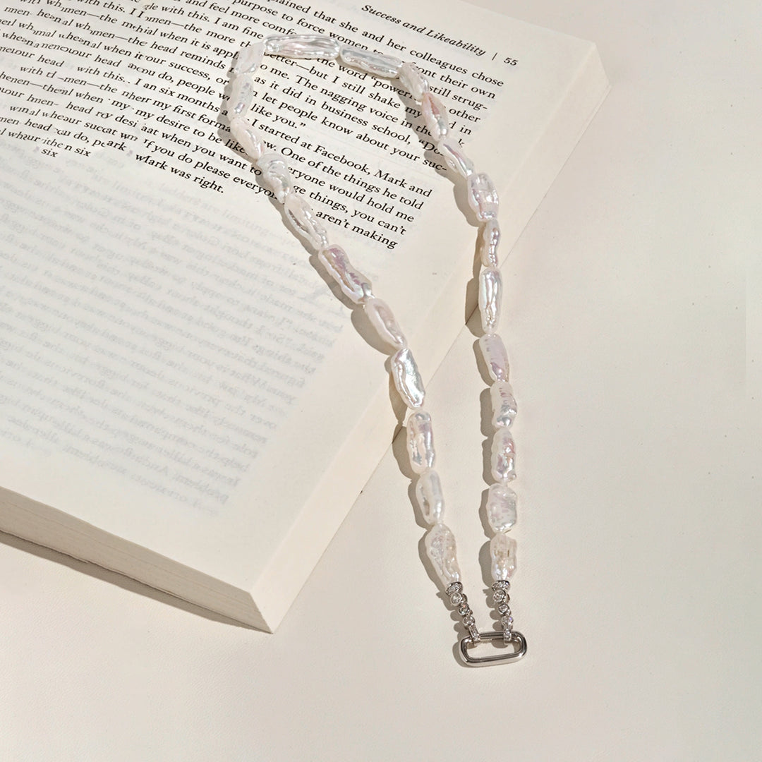 Wonder Baroque Freshwater Pearl Pendant Necklace in 925 Sterling Silver