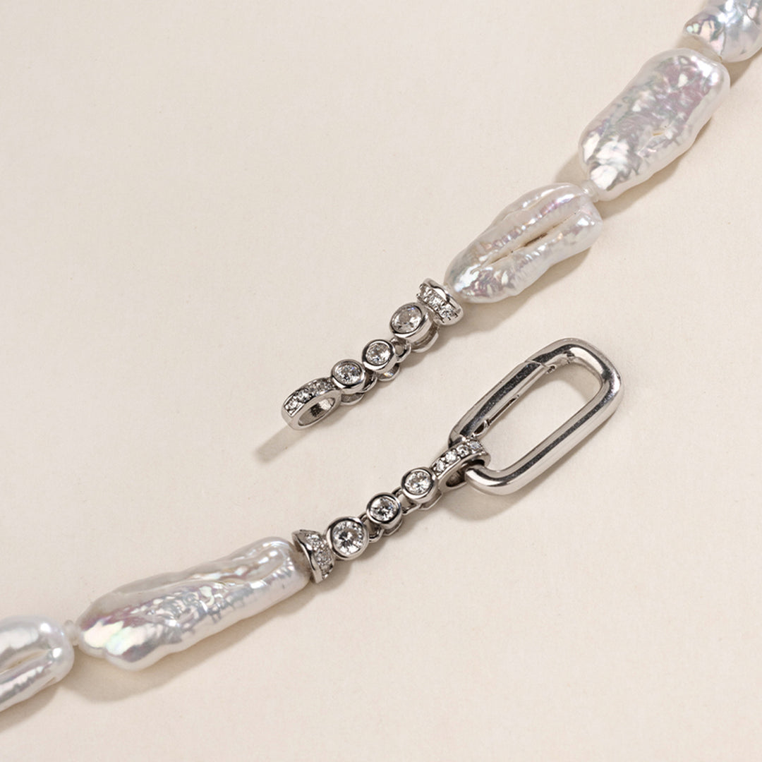 Wonder Baroque Freshwater Pearl Pendant Necklace in 925 Sterling Silver