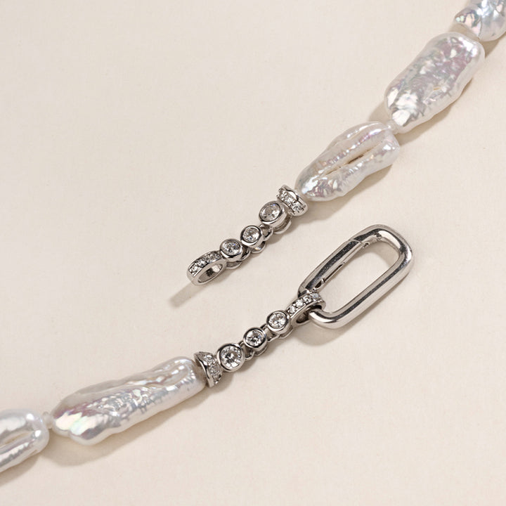 Wonder Baroque Freshwater Pearl Pendant Necklace in 925 Sterling Silver