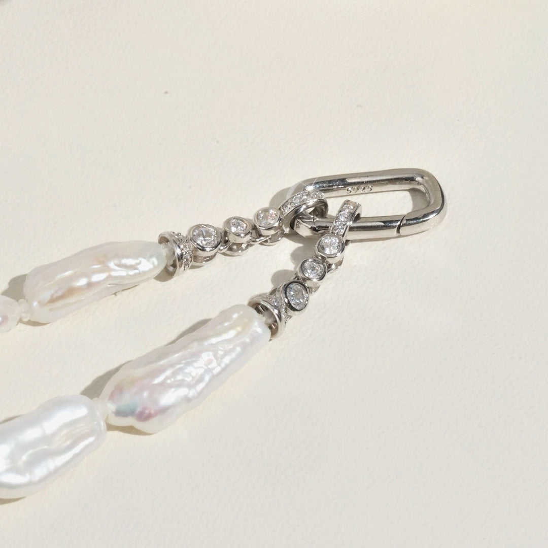 Wonder Baroque Freshwater Pearl Pendant Necklace in 925 Sterling Silver