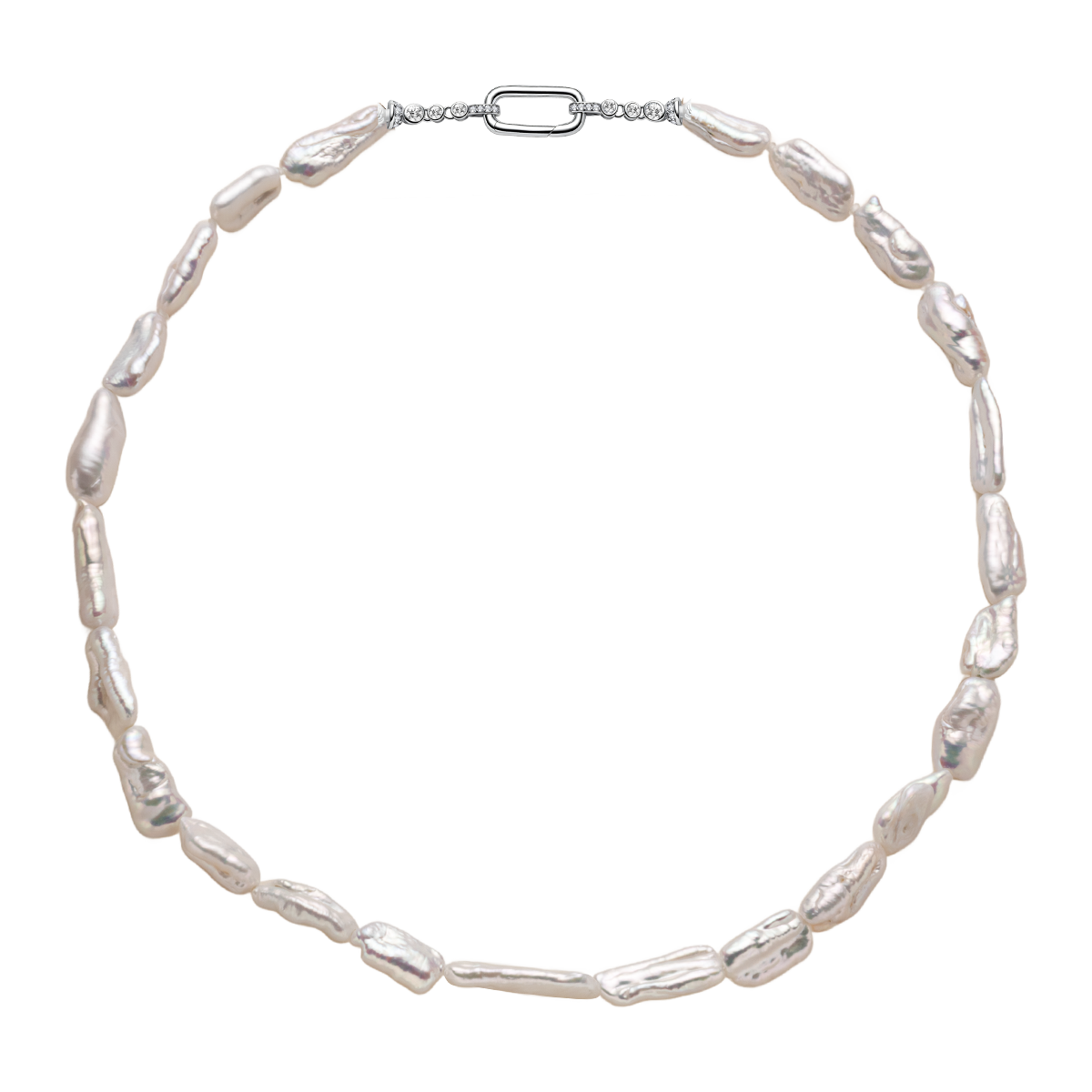 Wonder Baroque Freshwater Pearl Pendant Necklace in 925 Sterling Silver