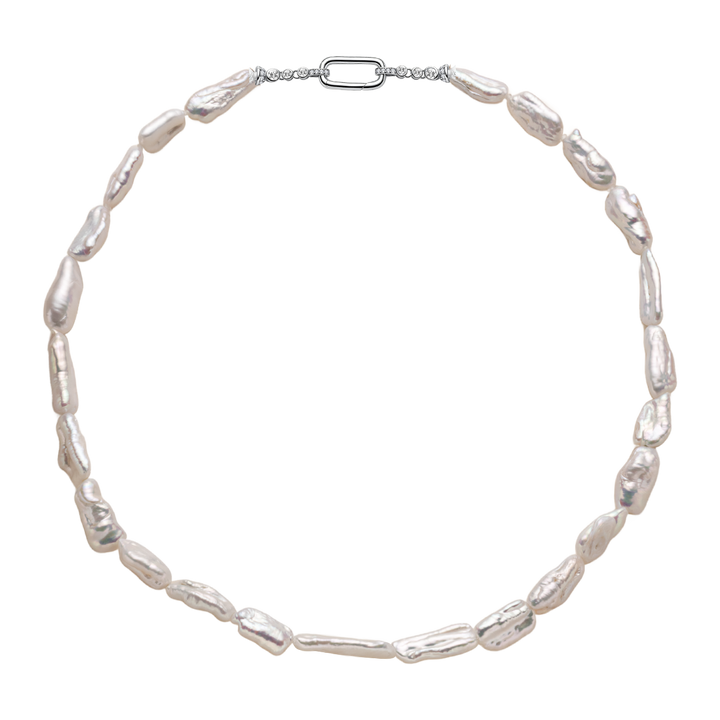 Wonder Baroque Freshwater Pearl Pendant Necklace in 925 Sterling Silver