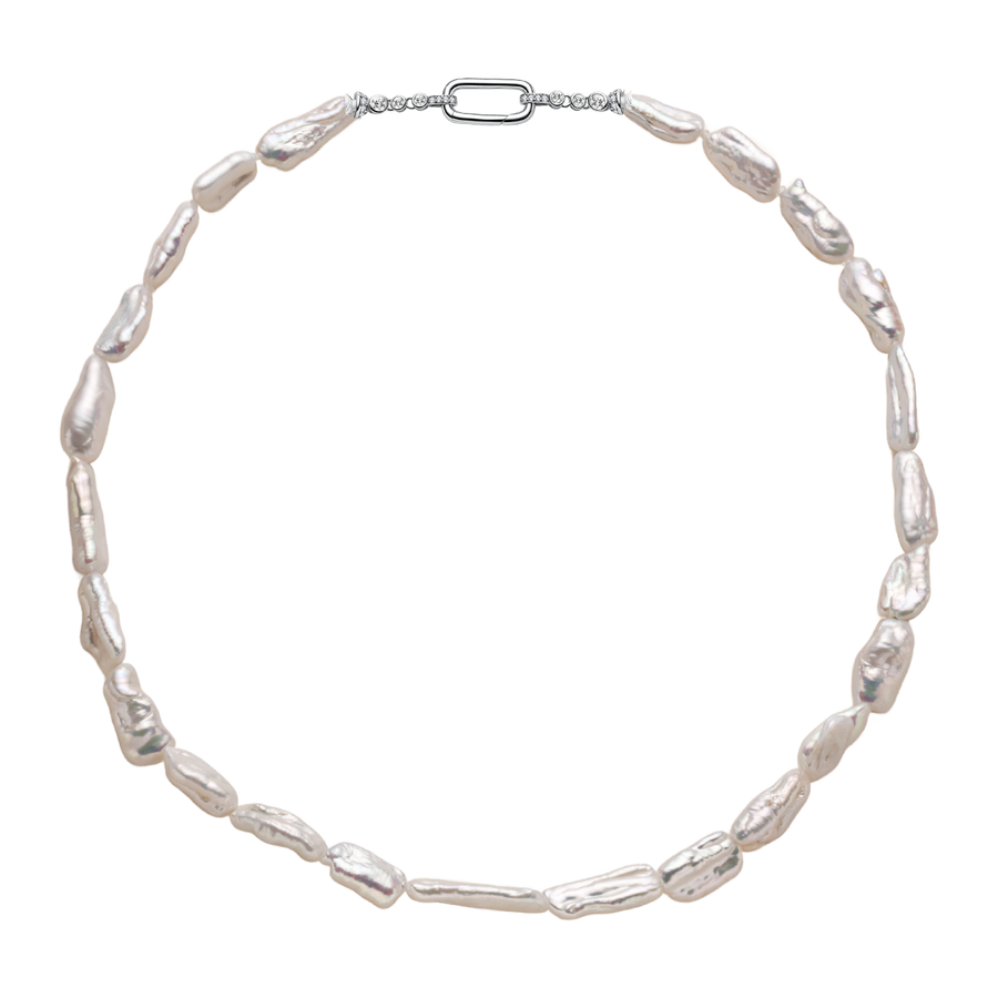 Wonder Baroque Freshwater Pearl Pendant Necklace in 925 Sterling Silver
