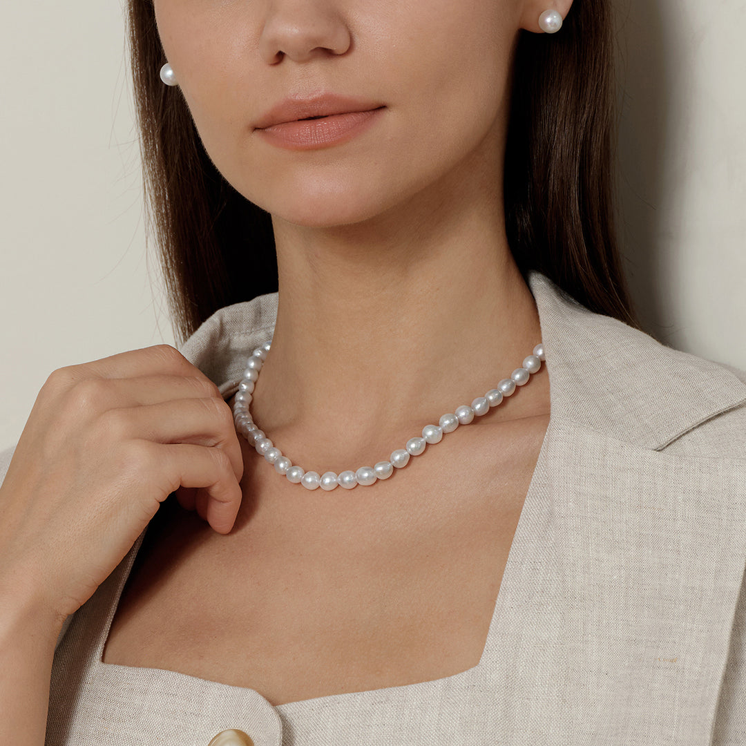 Wonder Baroque Freshwater Pearl Necklace in 925 Sterling Silver