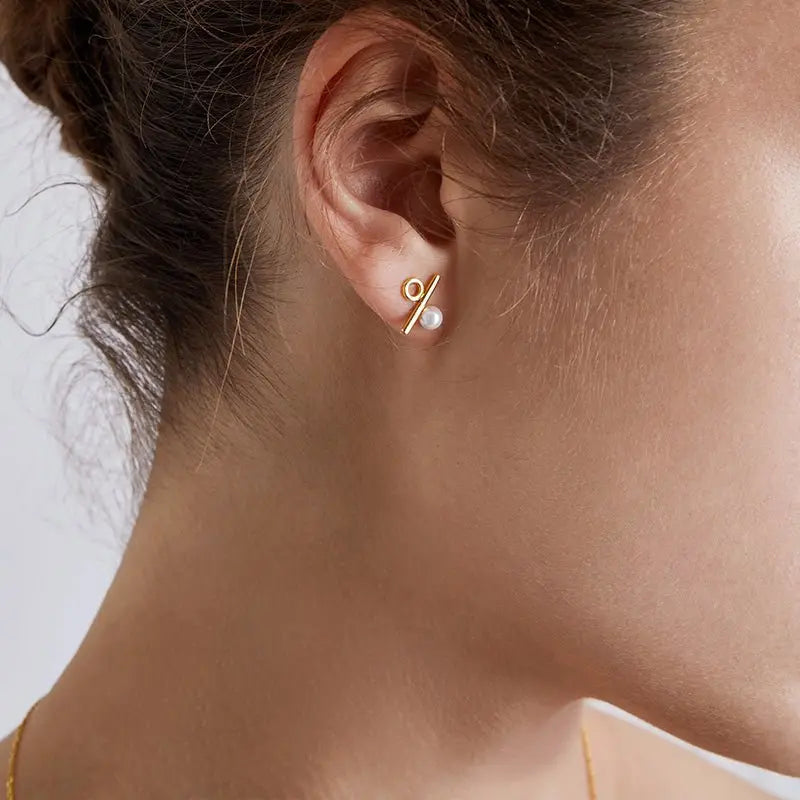 Akoya Saltwater Pearl Earrings 18k Gold Percentage Earrings