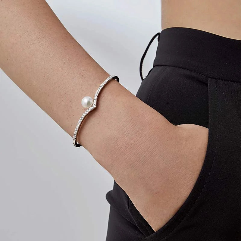 Akoya Pearl 18K White Gold Diamonds Bracelet