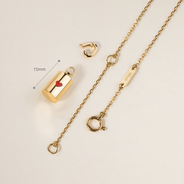 Mother-daughter Matching 18K Gold Enamel Mini Weights Necklace