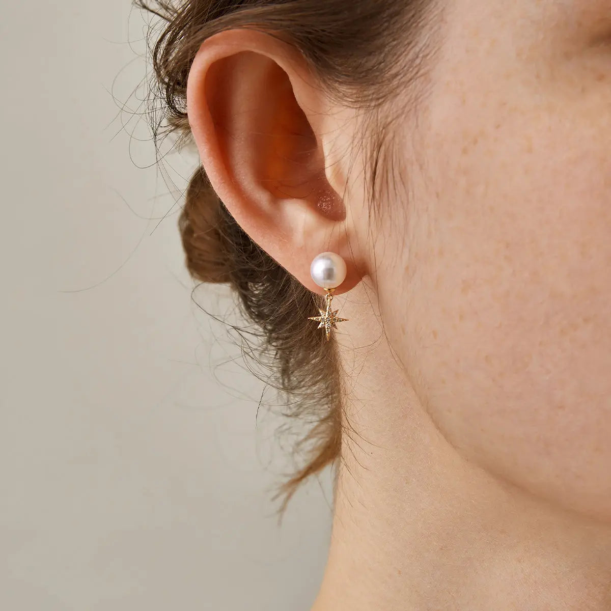 Premier Akoya Pearl 18K Gold Diamond Stud Earrings