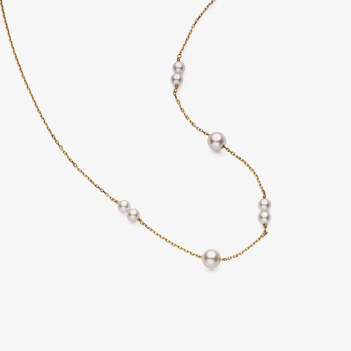 STAR TRAILS COLLECTION Akoya Pearl 18K Gold Necklace - HELAS Jewelry