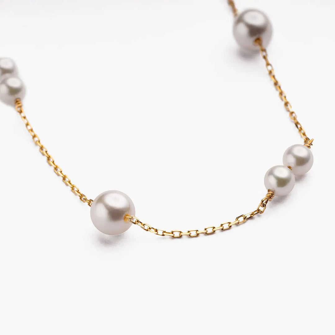 STAR TRAILS COLLECTION Akoya Pearl 18K Gold Necklace - HELAS Jewelry