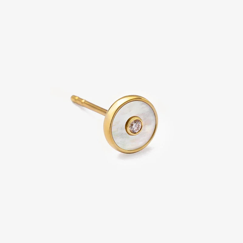 WISHING COIN COLLECTION Mother-of-Pearl 18K Gold Diamond Earrings WISHING COIN COLLECTION Mother-of-Pearl 18K Gold Diamond Earrings WISHING COIN COLLECTION