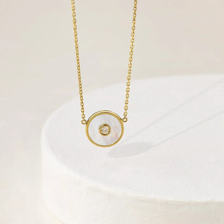 WISHING COIN COLLECTION Mother-of-Pearl 18K Gold Diamond Necklace WISHING COIN COLLECTION Mother-of-Pearl 18K Gold Diamond Necklace WISHING COIN COLLECTION
