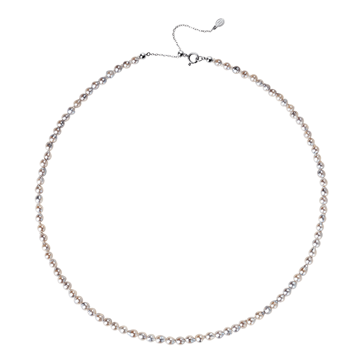 Akoya Baroque Pearl 18K Gold Powder Blue Strand Necklace - HELAS Jewelry