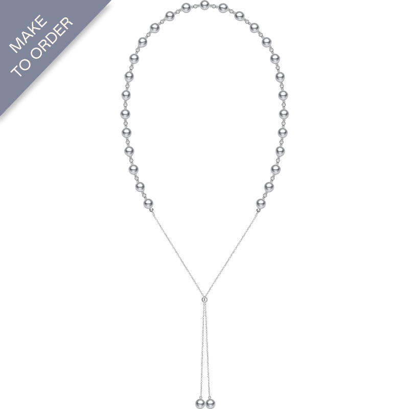 Akoya Baroque Pearl 18K White Gold Chain Elegant Necklace - HELAS Jewelry