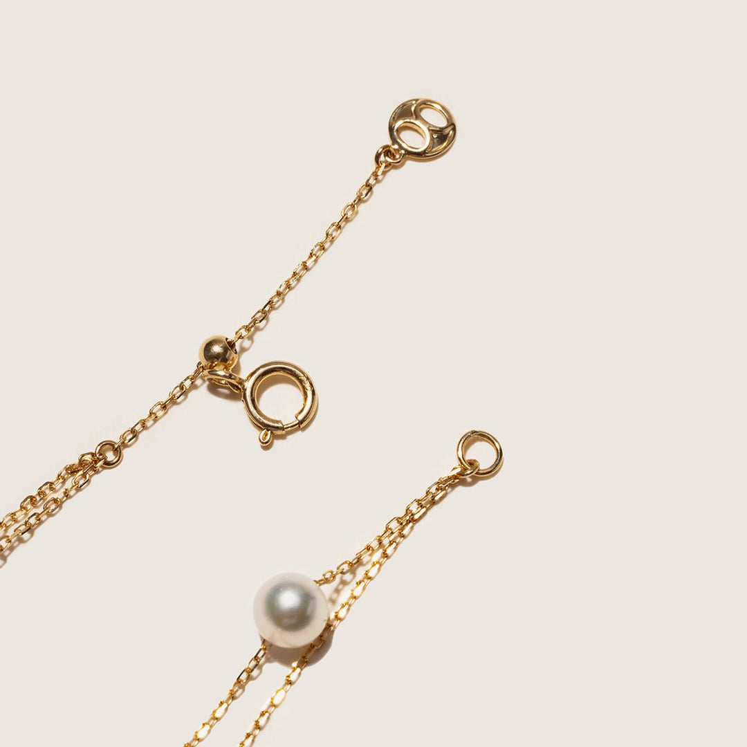 Akoya Pearl 18K Gold Baby's Breath Double Strand Bracelet - HELAS Jewelry