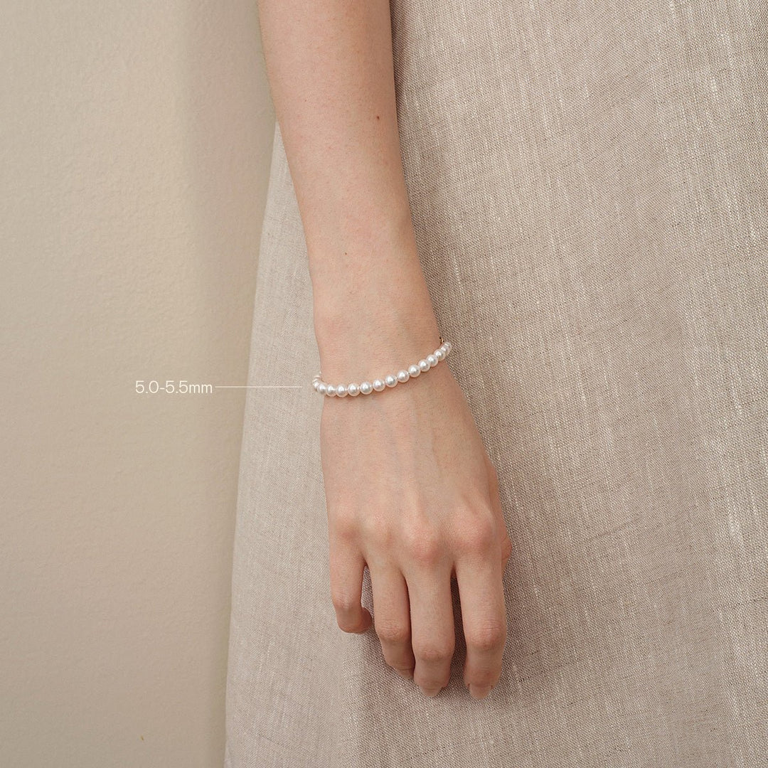 Akoya Pearl 18K Gold Classic Pearl Strand Bracelet - HELAS Jewelry